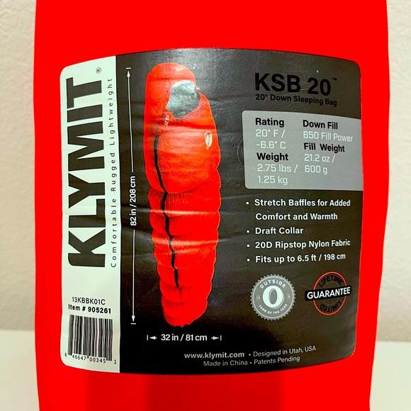 Klymit Other - 🏕⭐️NEW⭐️Kylmit KSB 20 sleeping bag